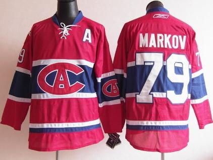 Cheap Montreal Canadiens 79 MARKOV Red NHL Jerseys CA Style For Sale