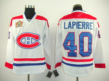 2011 Heritage Classic Montreal Canadiens 40 Maxim Lapierre white ice Jersey