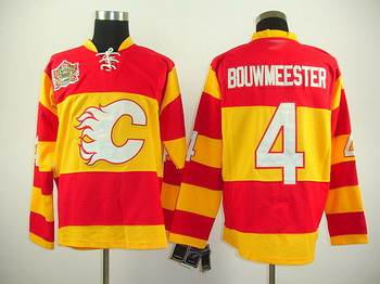 Cheap 2011 Heritage Classic Montreal Canadiens 4 bouwmeester blaze red yellow For Sale