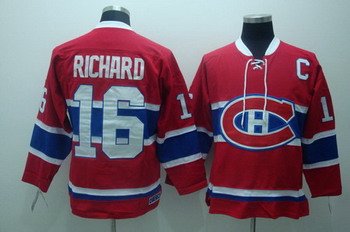 Cheap Montreal Canadiens 16 richard red Jerseys CH Patch For Sale