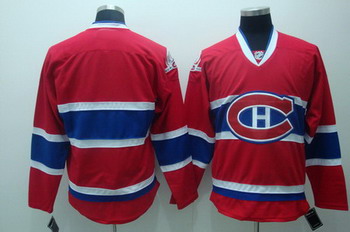 Cheap Montreal Canadiens Stitched Replithentic CH Blank Red Jersey For Sale