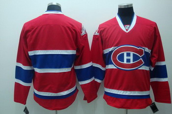 Montreal Canadiens Stitched Replithentic CH Blank Red Jersey