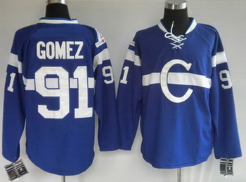 Cheap Montreal Canadiens 91 Gomez blue Jerseys For Sale