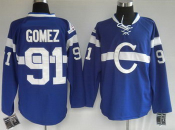 Montreal Canadiens 91 Gomez blue Jerseys