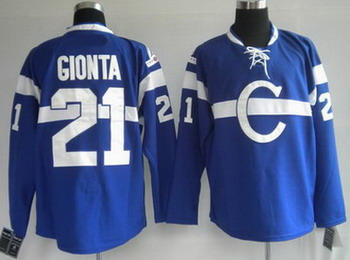Montreal Canadiens 21 GIONTA blue Jerseys
