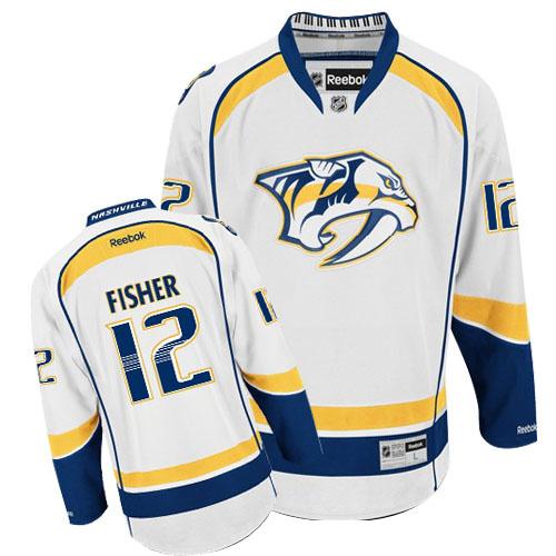 Cheap Nashville Predators #12 Mike Fisher White NHL Jersey For Sale