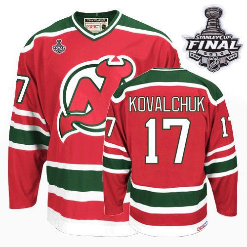 Cheap New Jersey Devils #17 Ilya Kovalchuk Red and Green With 2012 Stanley Cup Finals Throwback CCM NHL Jerseys For Sale