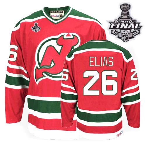 Cheap New Jersey Devils #26 Patrik Elias Red and Green With 2012 Stanley Cup Finals Throwback CCM NHL Jerseys For Sale