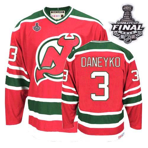 Cheap New Jersey Devils #3 Ken Daneyko Red and Green With 2012 Stanley Cup Finals Throwback CCM NHL Jerseys For Sale