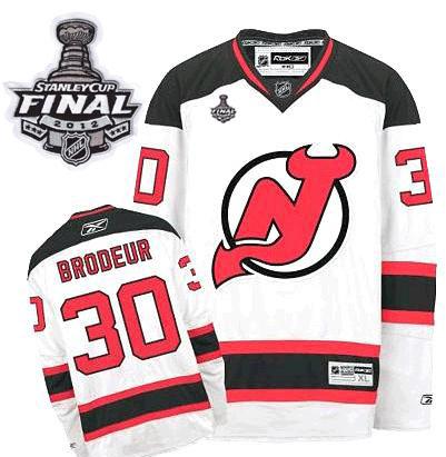 Cheap New Jersey Devils #30 Martin Brodeur White With 2012 Stanley Cup Finals Patch NHL Jerseys For Sale