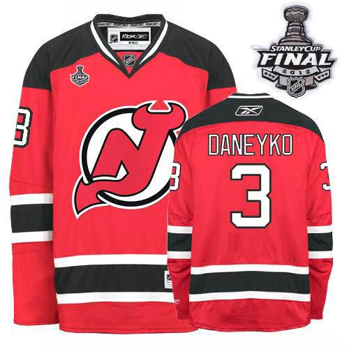 Cheap New Jersey Devils #3 Ken Daneyko Red With 2012 Stanley Cup Finals Patch NHL Jerseys For Sale
