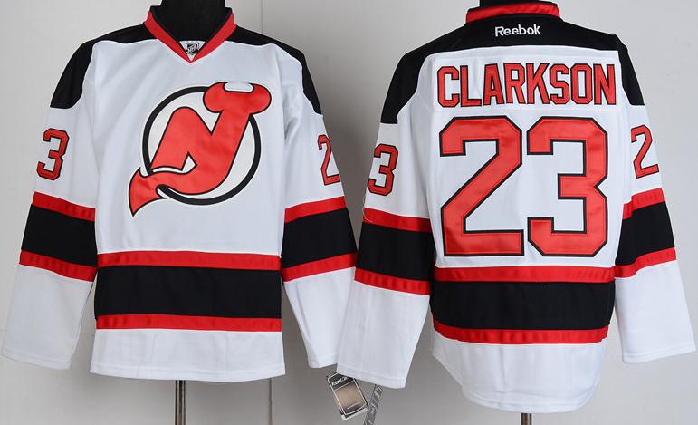 New Jersey Devils 23 David Clarkson White Hockey NHL Jerseys