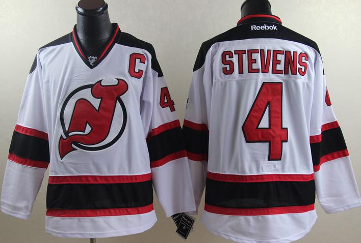 Cheap New Jersey Devils 4 STEVENS White NHL Jersey C patch For Sale