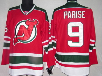 New Jersey Devils 9 PARISE red third edition Jersey