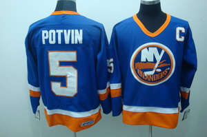 New York Islanders 5 Denis Potvin CCM Vintage Throwback C patch