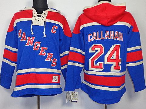 Cheap New York Rangers 24 Ryan Callahan Blue Lace-Up NHL Jersey Hoodies For Sale