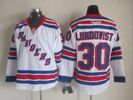 Cheap New York Rangers 30 Henrik Lundqvist White NHL Jersey For Sale