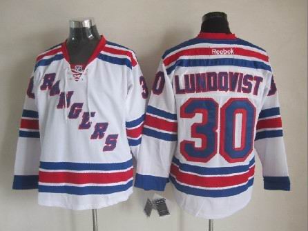 New York Rangers 30 Henrik Lundqvist White NHL Jersey
