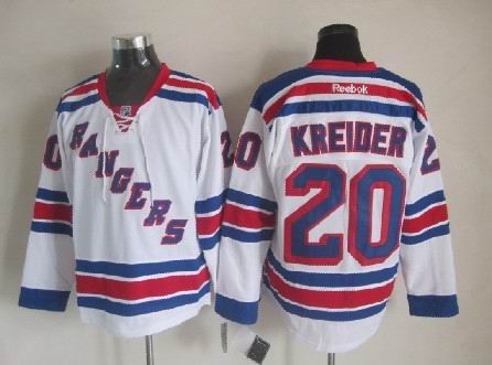 New York Rangers #20 Chris Kreider White NHL Jersey