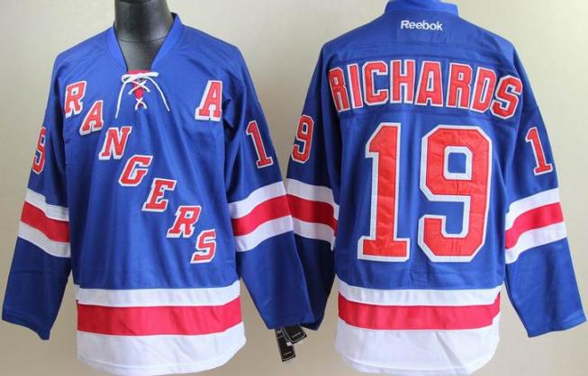 New York Rangers 19 Brad Richards Blue NHL Jerseys