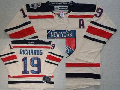 Cheap New York Rangers 19 Brad Richards 2012 Winter Classic Cream Jersey For Sale