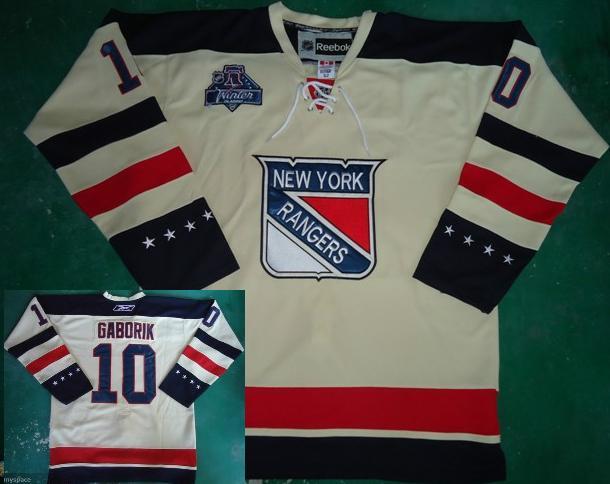 Cheap New York Rangers 10 Gaborik 2012 Winter Classic Cream Jersey For Sale