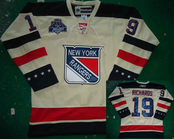 Cheap New York Rangers 19 Richards 2012 Winter Classic Cream Jersey For Sale