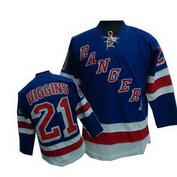Cheap New York Rangers 21 HIGGINS Blue For Sale