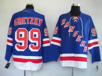 Cheap hockey jerseys NY Rangers 99 GRETZKY blue For Sale
