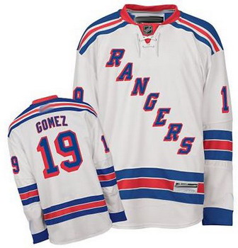Cheap New York Rangers 19 Scott Gomez Premier Road white Jersey For Sale