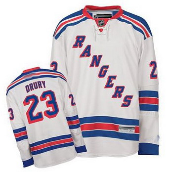 Cheap NY Rangers 23 DRURY white jerseys Jersey For Sale