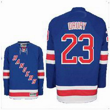 Cheap NY Rangers 23 DRURY BLUE hockey Jerseys For Sale