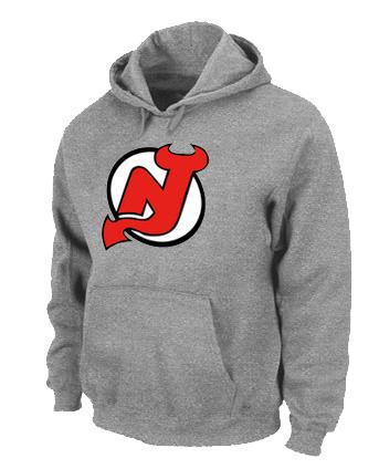 Cheap NHL New Jersey Devils Big & Tall Logo Pullover Hoodie Grey For Sale