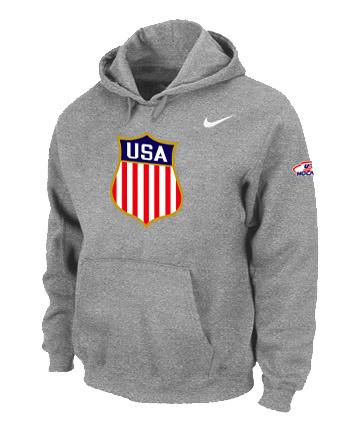 Cheap Nike Team USA Hockey 2014 Winter Olympics KO Pullover Performance Hoodie Light Grey For Sale