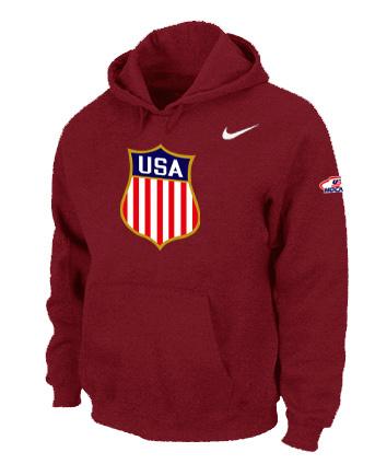 Cheap Nike Team USA Hockey 2014 Winter Olympics KO Pullover Performance Hoodie Red For Sale