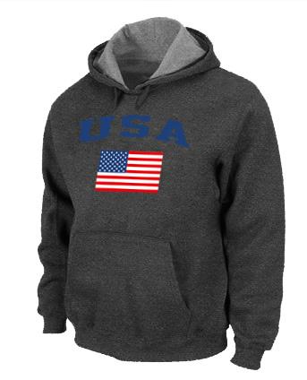 Cheap USA Olympics USA Flag Pullover Hoodie Grey For Sale