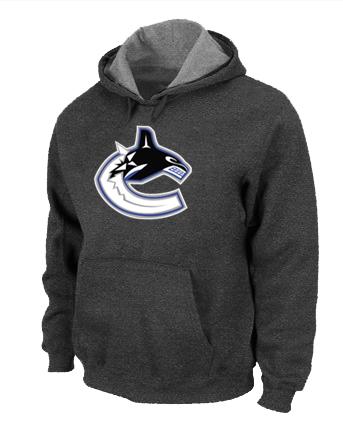 Cheap Vancouver Canucks Orange Big & Tall Logo Pullover NHL Hoodie D.Grey For Sale