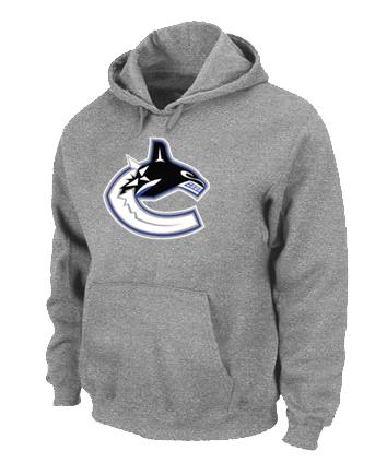 Cheap Vancouver Canucks Orange Big & Tall Logo Pullover NHL Hoodie Grey For Sale