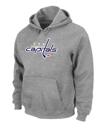 Cheap Washington Capitals Big & Tall Logo Pullover NHL Hoodie Grey For Sale