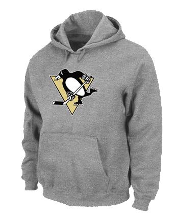 Cheap Pittsburgh Penguins Big & Tall Logo Pullover NHL Hoodie Grey For Sale