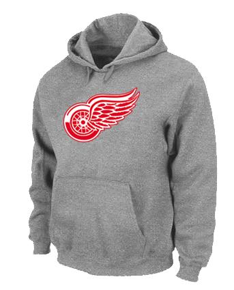 Cheap Detroit Red Wings Big & Tall Logo Pullover NHL Hoodie Grey For Sale