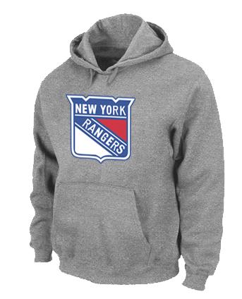 Cheap New York Rangers Big & Tall Logo Pullover NHL Hoodie Grey For Sale