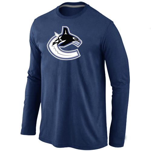 Cheap Vancouver Canucks Orange Big & Tall Logo D.BLUE Long Sleeve NHL T-Shirt For Sale