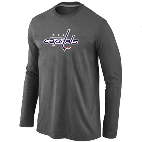 Cheap Washington Capitals Big & Tall Logo D.Grey Long Sleeve NHL T-Shirt For Sale