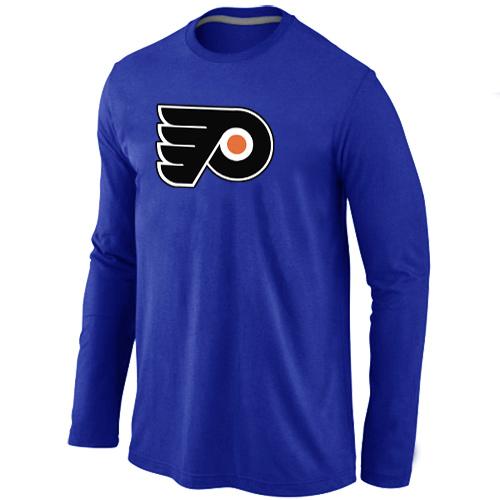 Cheap Philadelphia Flyers Big & Tall Logo blue Long Sleeve NHL T-Shirt For Sale