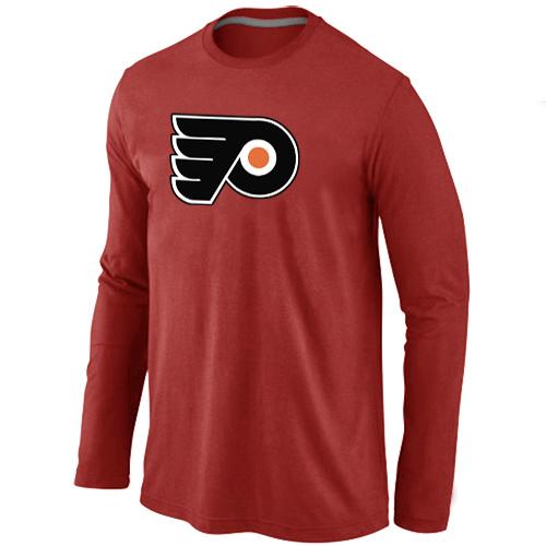 Cheap Philadelphia Flyers Big & Tall Logo red Long Sleeve NHL T-Shirt For Sale
