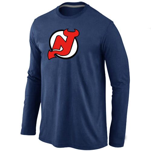 Cheap New Jersey Devils Big & Tall Logo Dark blue Long Sleeve NHL T-Shirt For Sale