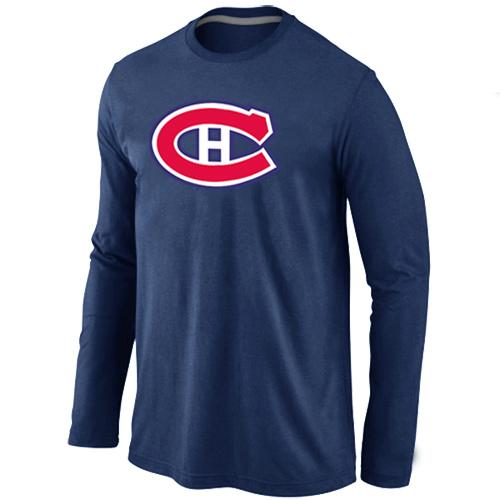 Cheap Montr??al Canadiens Big & Tall Logo D.BLUE Long Sleeve NHL T-Shirt For Sale