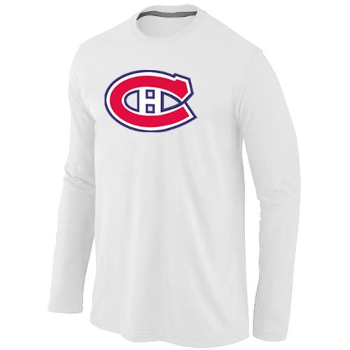 Cheap Montr??al Canadiens Big & Tall Logo WHITE Long Sleeve NHL T-Shirt For Sale