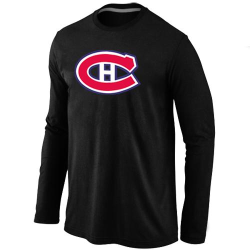 Cheap Montr??al Canadiens Big & Tall Logo Black Long Sleeve NHL T-Shirt For Sale